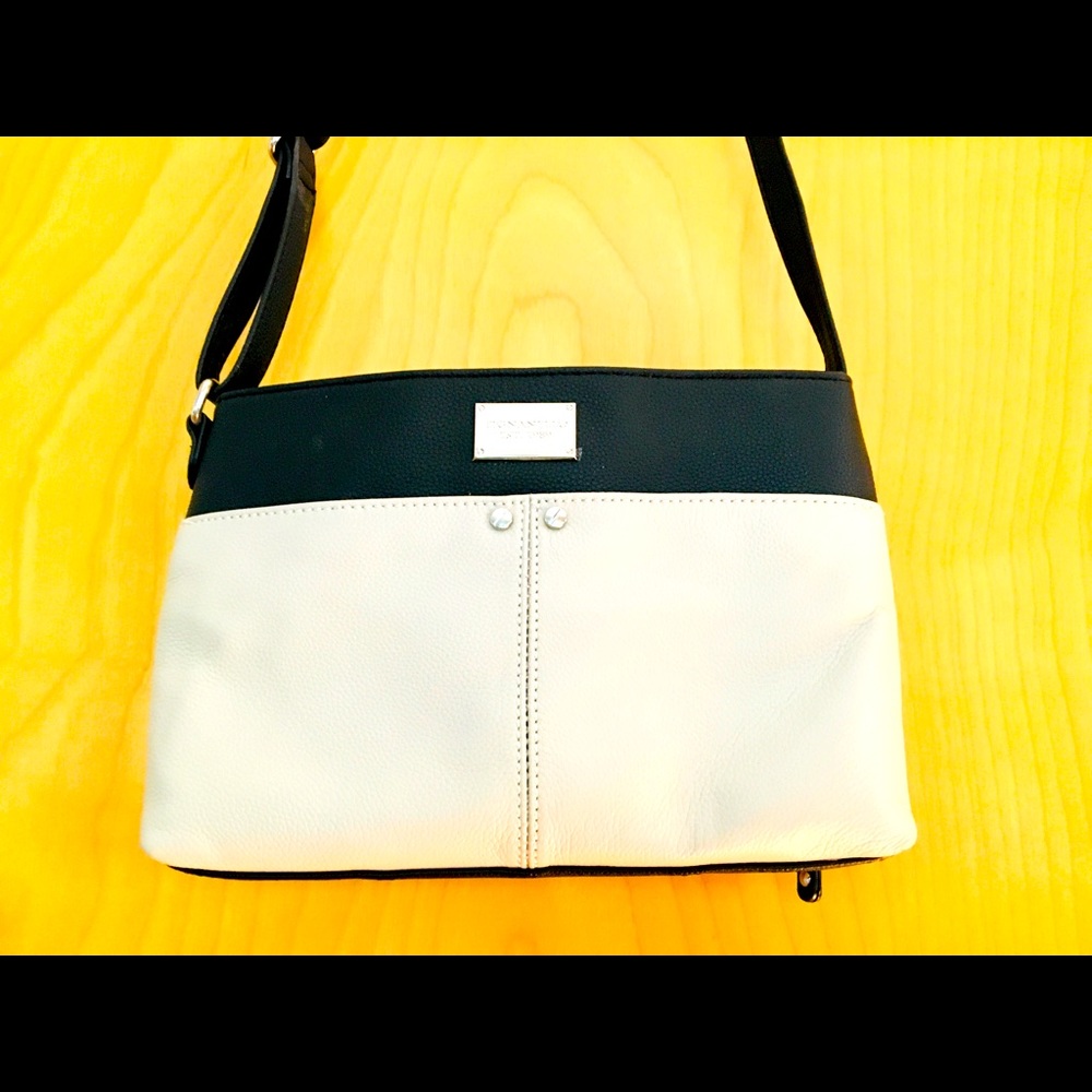 Tignanello Small Organize Tan & Black Cross Body